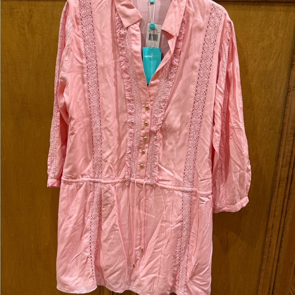 Melissa Odabash Blush Tunic with Lace Accents